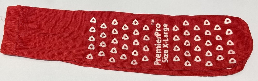 (9 PACK) Premier Pro 2934 Slippers Sock X-Large Red Double Tread