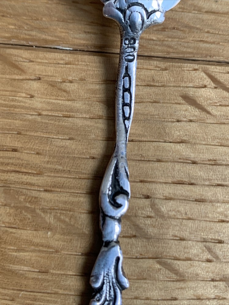 Mocha Spoon Espresso Spoon Floral Pattern 800 Silver