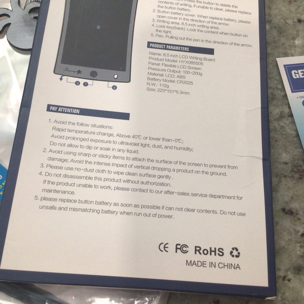 8.5” Electronic Digital LCD Writing Drawing Tablet Pad Graphics Board Notepad