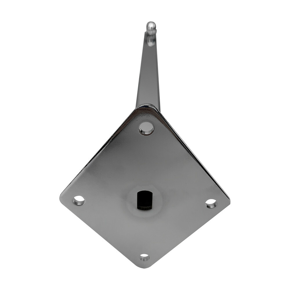 12" Chrome Single Ball Waterfall Hook for Wall Mount System Square Tubing