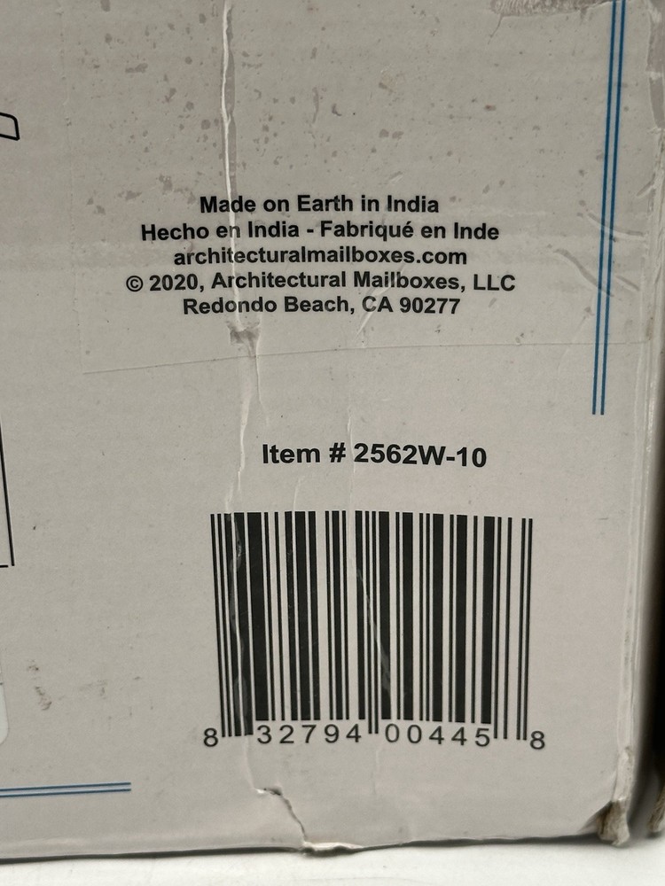 Dal Rae Architectural Mailbox Locking Wall Mount Mailbox 2562W-10 Front Access