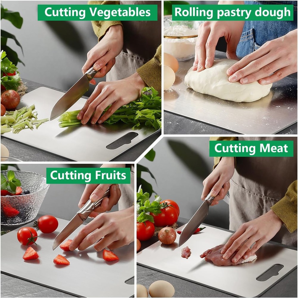 Set of 3 Titanium Cutting Boards for Kitchen Double Sided Titanium Cutting Board