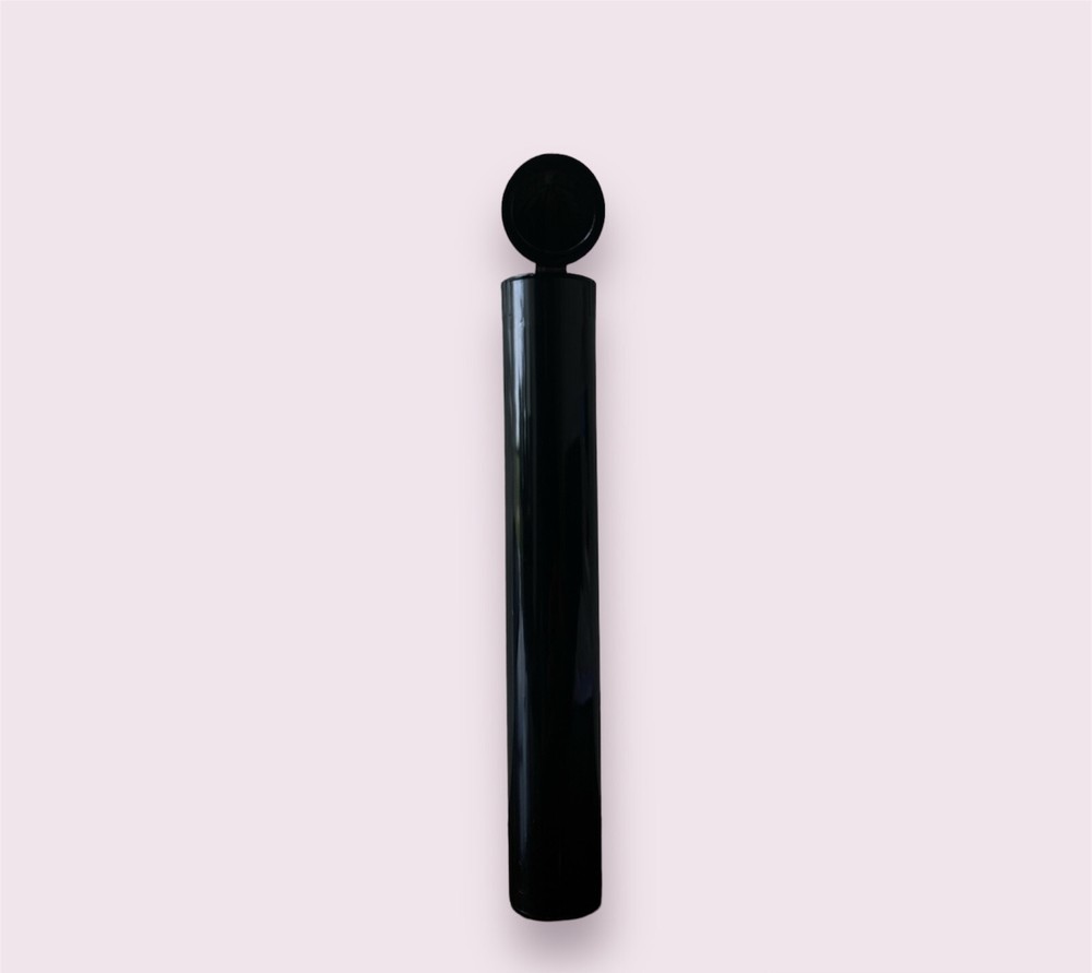 116mm Black Pre Roll Pop Top Tubes - Plastic Storage - 500 count