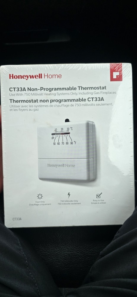 HONEYWELL HOME CT33A HORIZONTAL NON-PROGRAMMABLE THERMOSTAT TEMP CONTROL