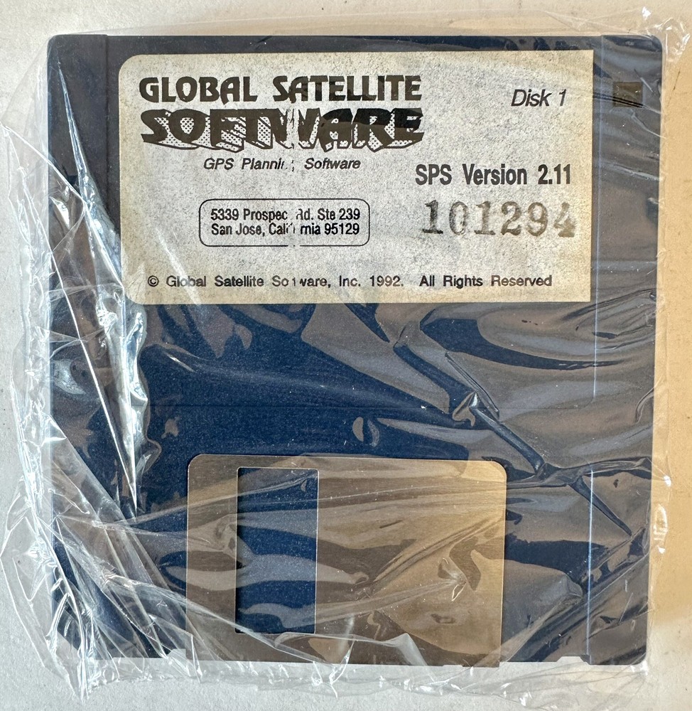 Global Satellite Software GPS Planning Software SPS Version 2.11 Diskette 101294