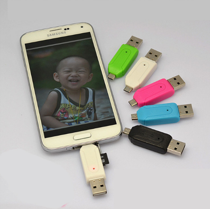 10pcs OTG card reader mobile phone / computer dual purpose card reader SD / TF