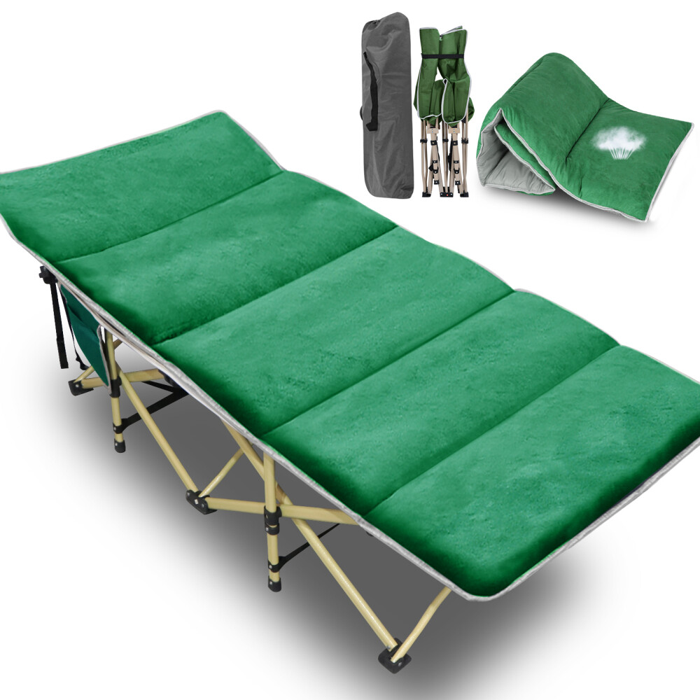 Folding Camping Cot Adjustable Position Bed for Heavy Duty Camping, Pool, Beach