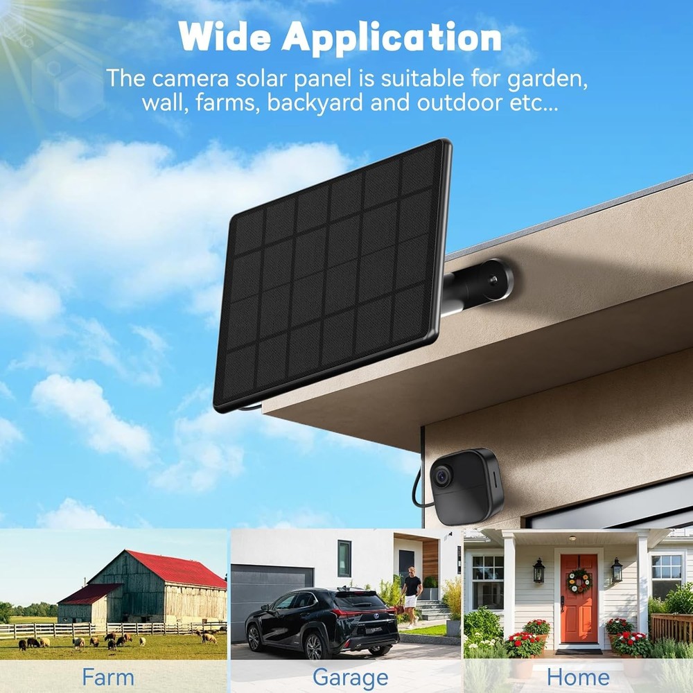 4 Pack 6W Solar Panel for Blink Camera, 2500mAH Panel Compatible with Blink