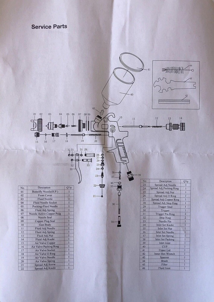 Paint Spray Gun 1000cc 1.7mm