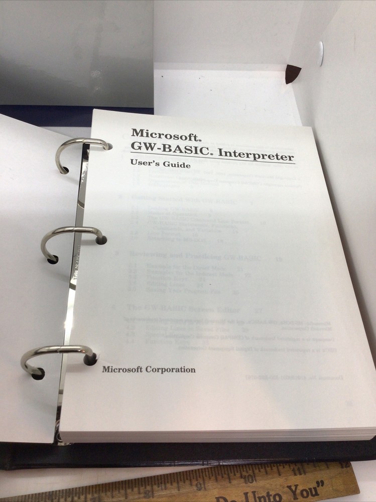 Microsoft MS-DOS & GW-BASIC User's Guide In Hard Cover Protective Case 1986 MINT