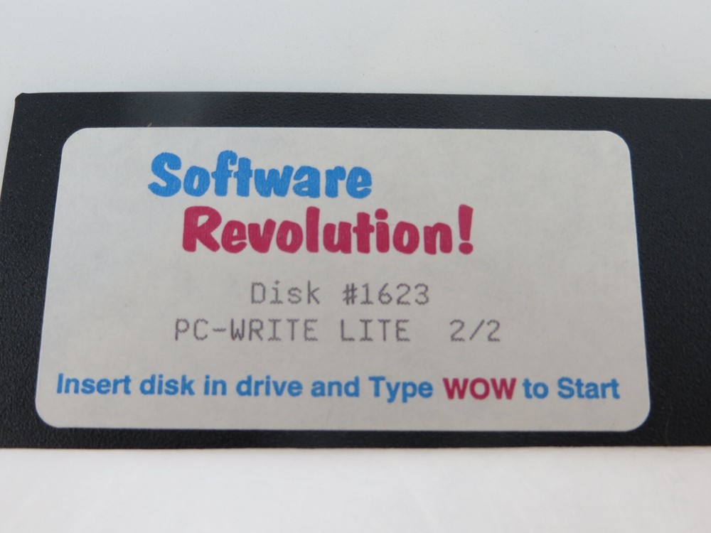 PC-Write Lite 5.25" Floppy Disk IBM vintage computer program disc