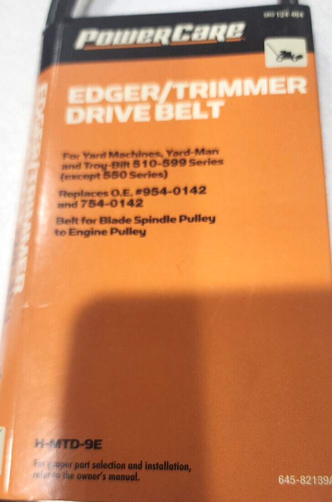 😃 Powercare Edger/Trimmer Drive Belt for MTD Edger H-MTD-9E