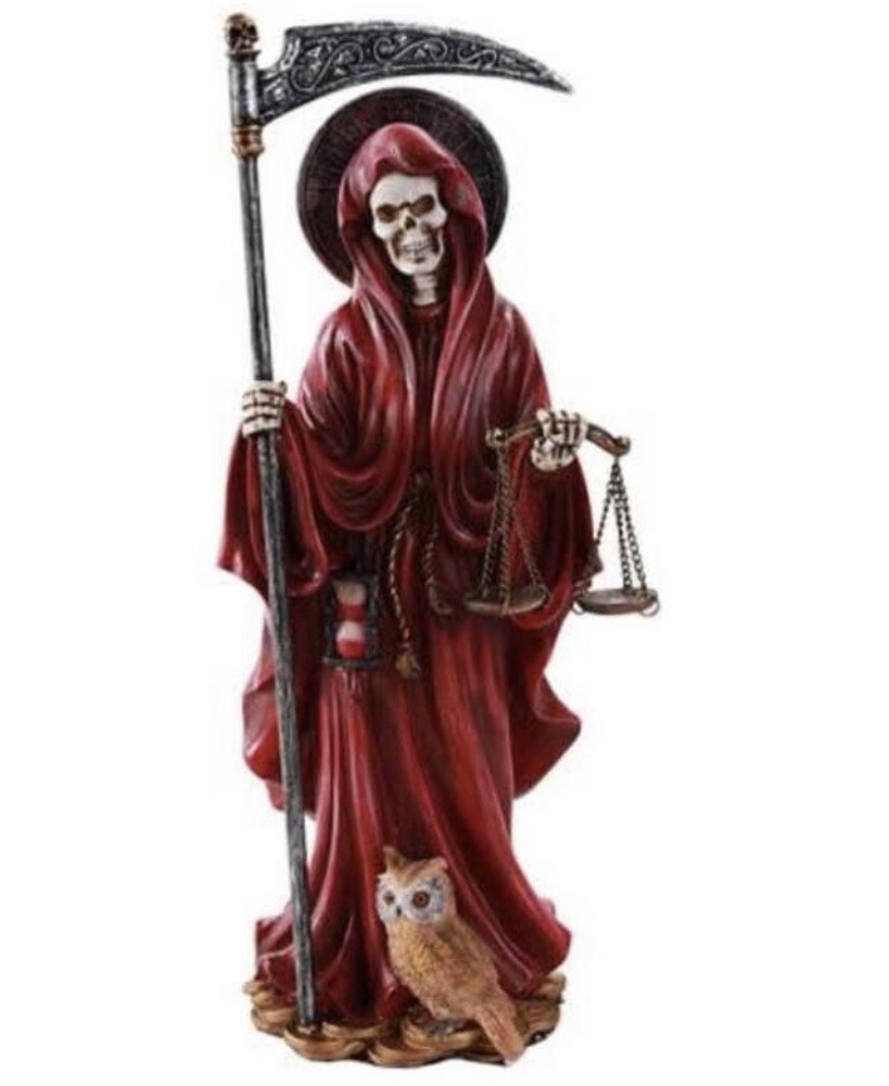 Red Santa Muerte Statue