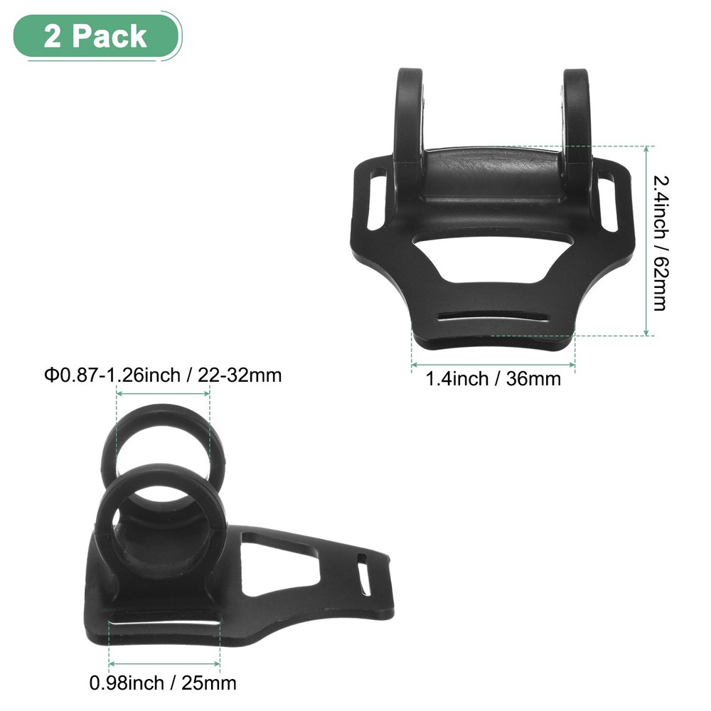 2-Pack Headlamp Flashlight Holder, 0.83"/21mm High Elastic Silicone Black