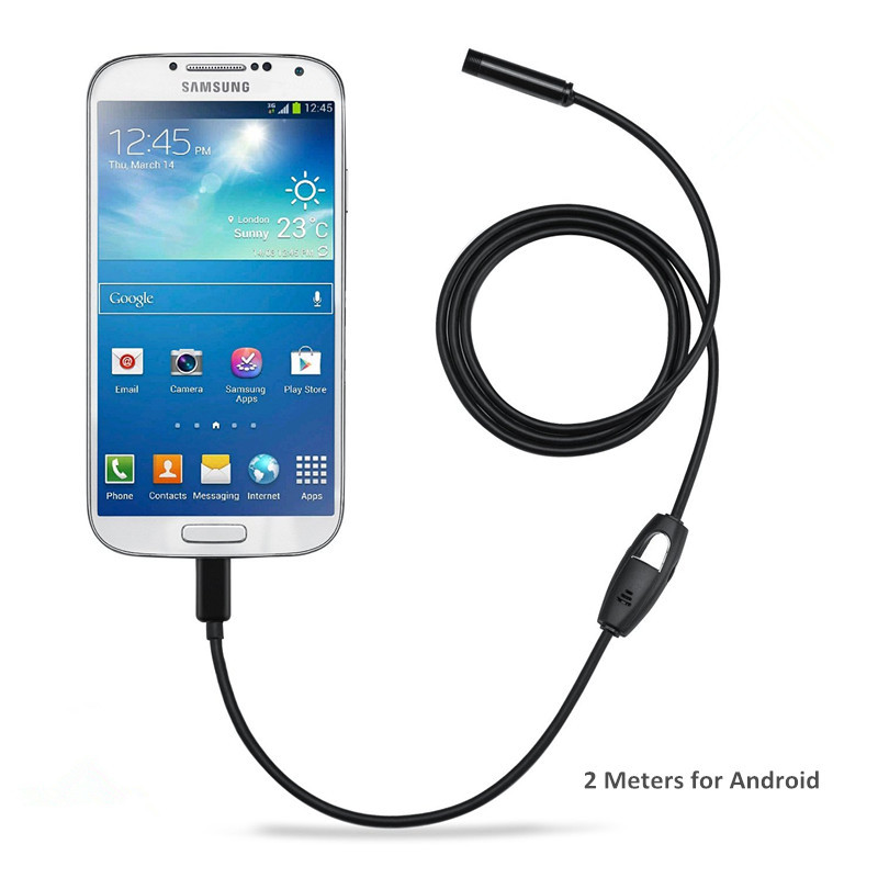6 LED 7mm Endoscope Waterproof Inspection Borescope Camera 5M Cable For Android