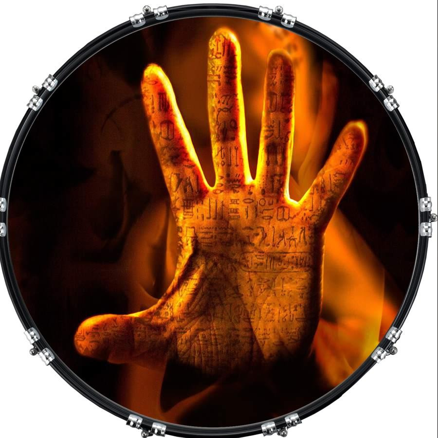 20" Custom Bass Kick Drum Front Head Graphical Graphic Hand 1