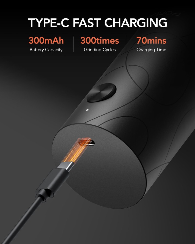 FORLIM Electric Salt and Pepper Grinder Set, USB Rechargeable, Automatic Salt