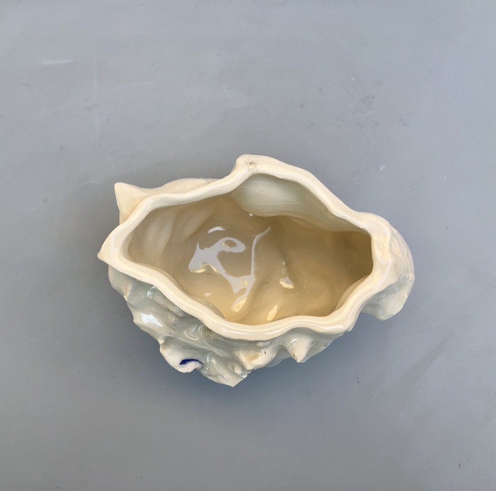 Grotesque White Studio Pottery Doll Face Small Planter Pot