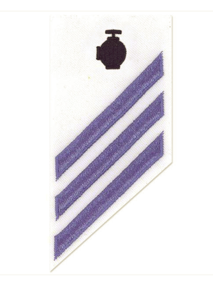 Vanguard NAVY E-3 COMBO RATE: UTILITIESMAN ON WHITE WORKING UNIFORM