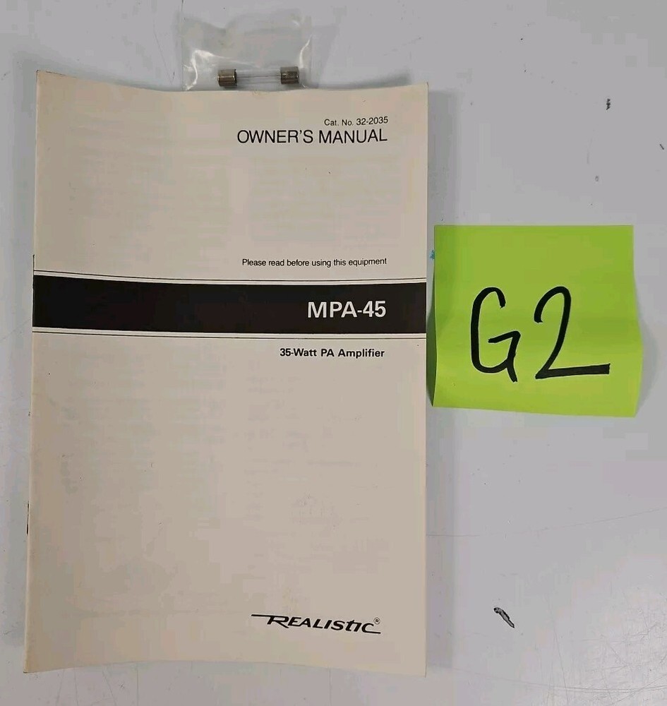 REALISTIC MPA-45 MAUNAL