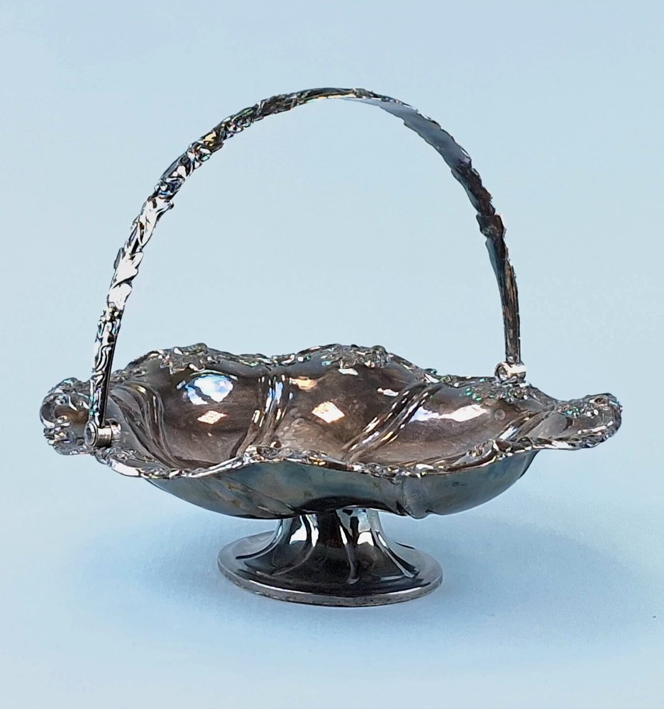 Antique Russian silver plated fruit bowl, 19thC