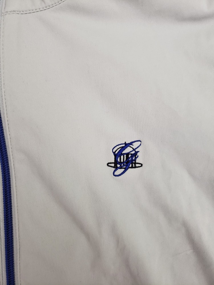 Footjoy Softshell Wind Full Zip Grey Blue Golf Jacket Pockets Mens Medium