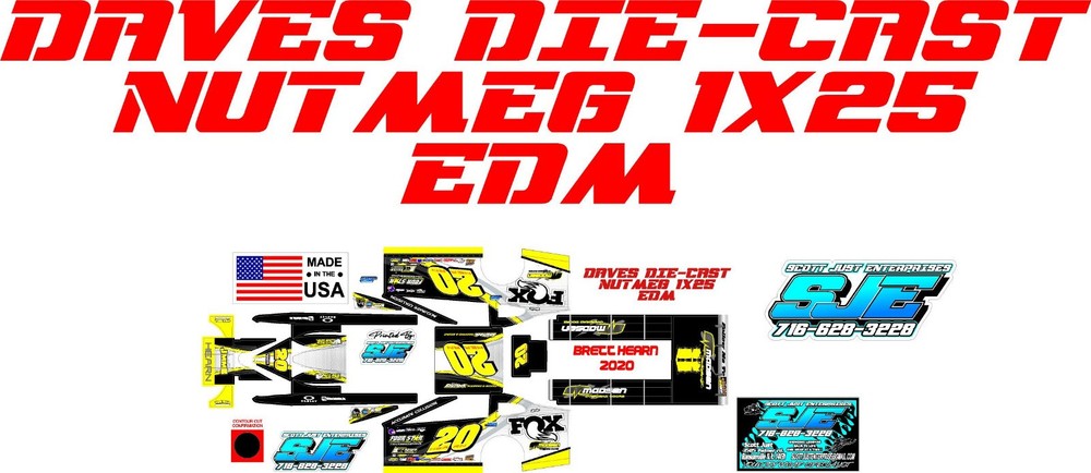 NUTMEG EDM DIRT MODIFIED 1X25 SCALE BRETT HEARN 2020 THEME WRAP KIT