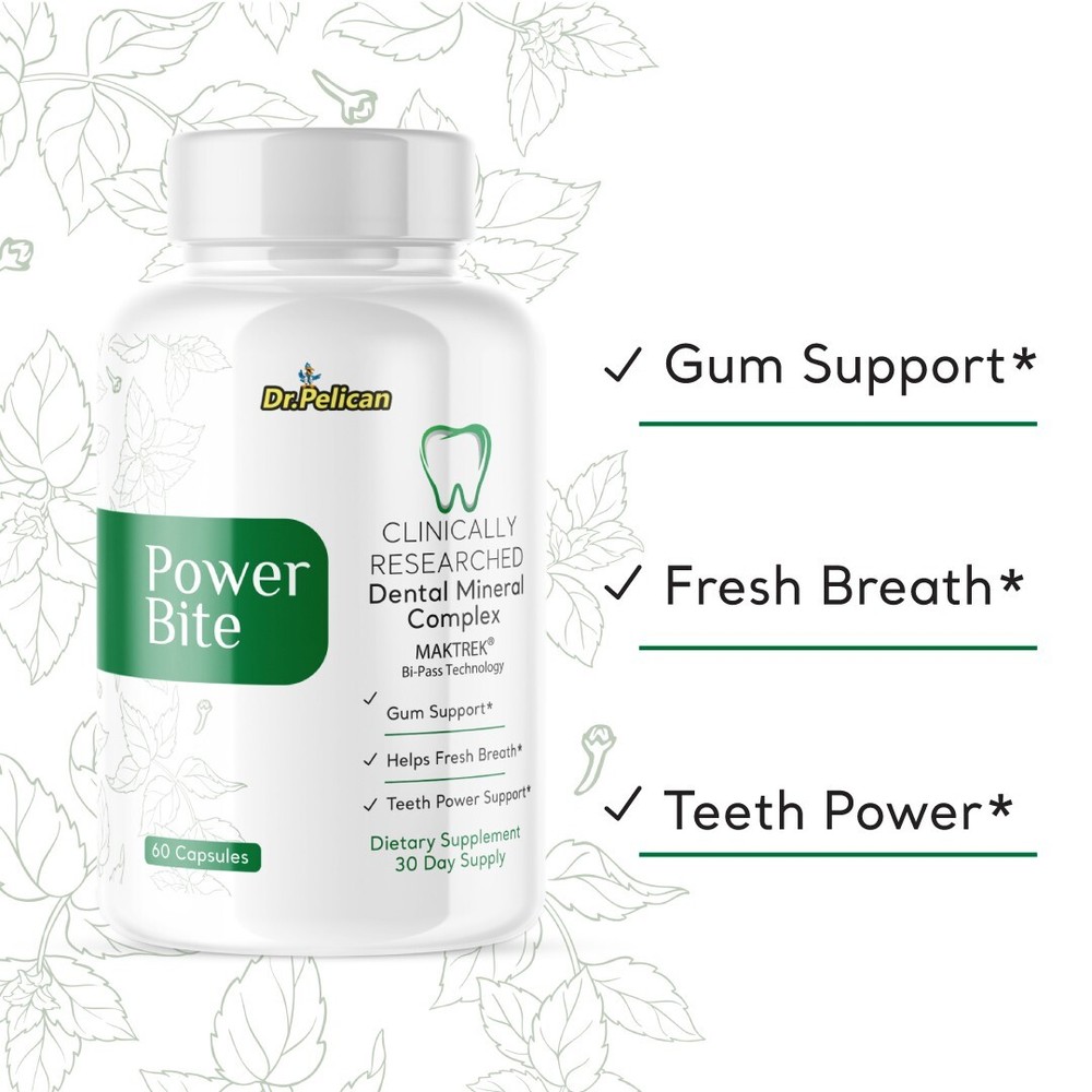 Power Bite-Teeth & Gum Support- 5 Bottles - 300 Capsules