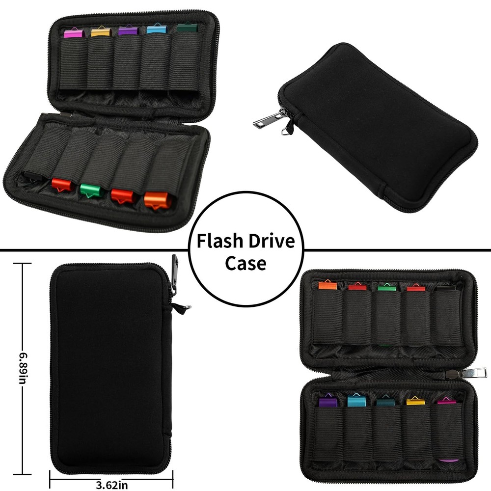 WesData Flash Drive Case, USB Drive Holder, Storage Bag for Thumb