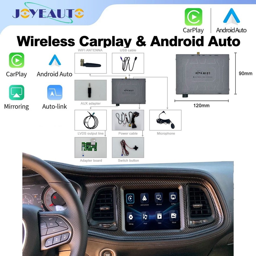 Wireless CarPlay/Android Auto Module Kit For Dodge/ Jeep 2014-2020