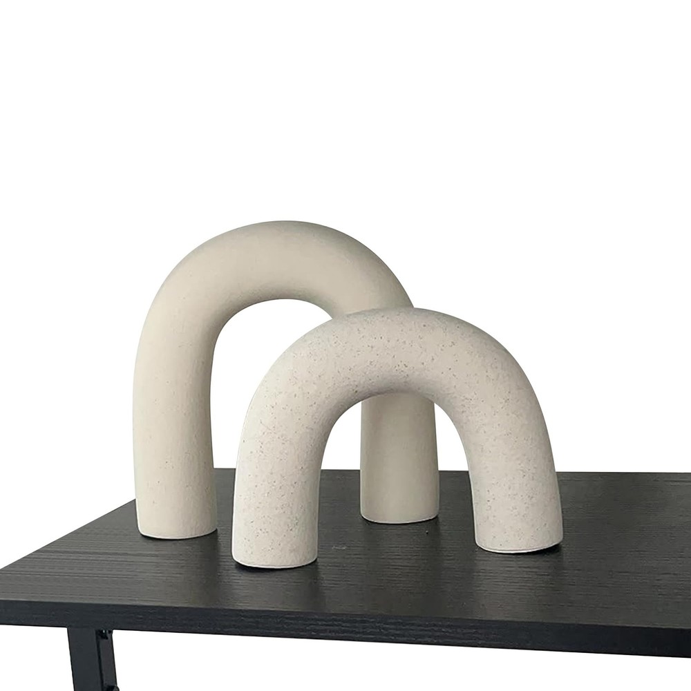 Defined Deco Ceramics Arch Decorative Objects,Neutral Home Decor for Shelves,...