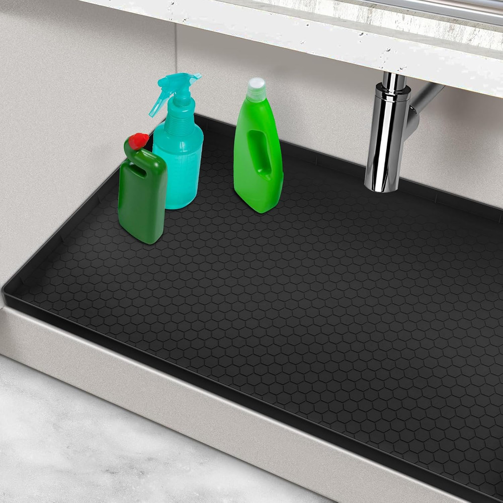 Under Sink Mats for Kitchen Waterproof, Silicone under Kitchen Sink Mats and Pro