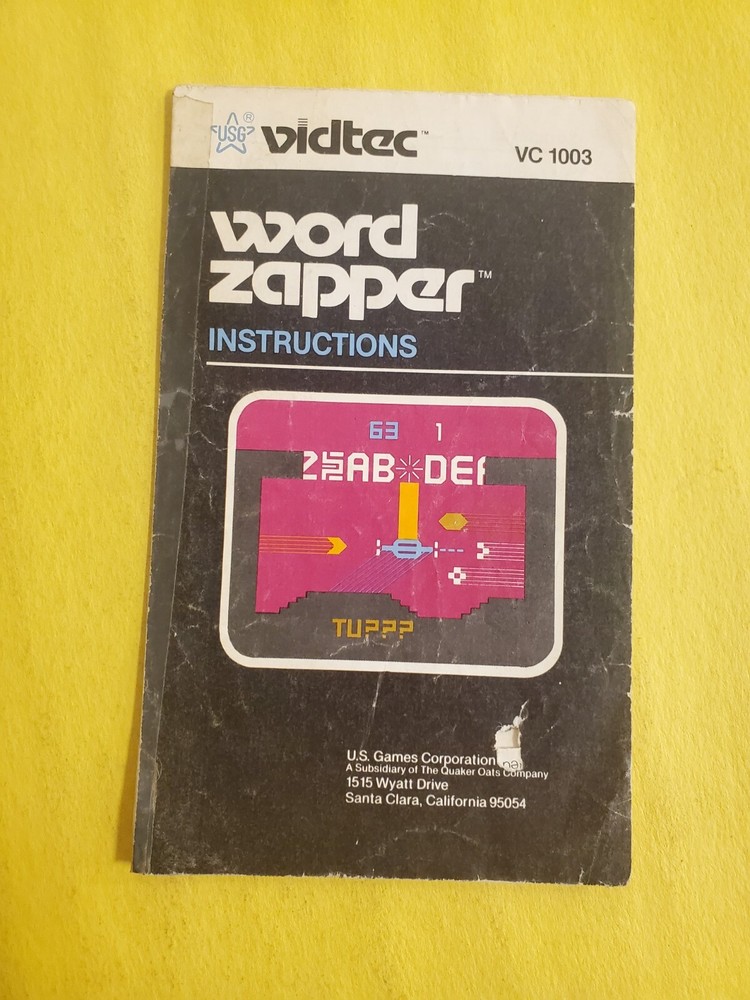 Atari Manual Word Zapper