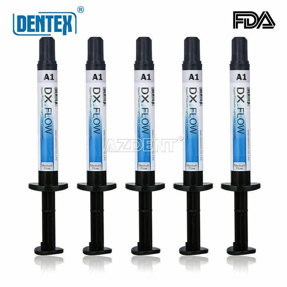 Dental Light Cure Flowable Composite Resin Medium Flow/Blue Temp Resin Dentex