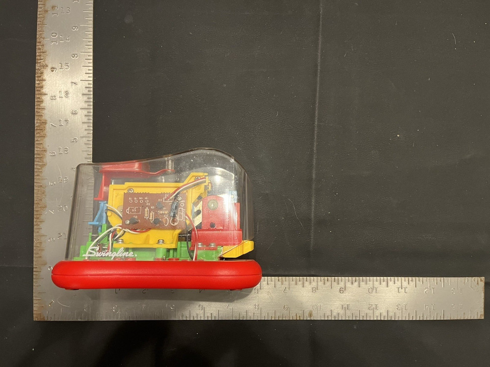 Vintage Swingline Clear Electronic Stapler 1990s See-Through Red Tested