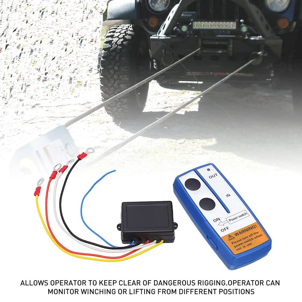Wireless Winch Remote Control Kit 12V Receiver 150ft Twin Switch Handset Easy