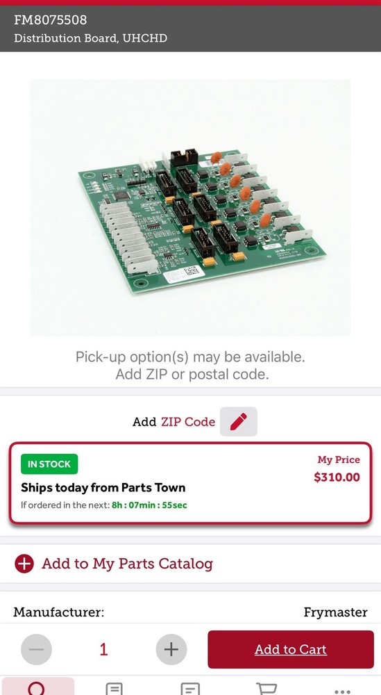 Frymaster 8075508 Uhchd Distribution Board