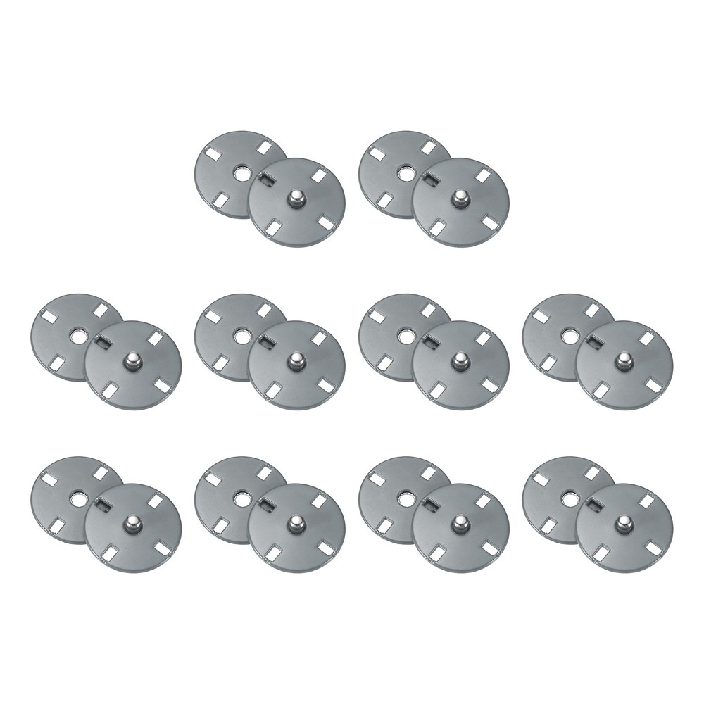 10 Sets Sewing Snap Buttons, Press Buttons Snap Fasteners 21mm, Gray