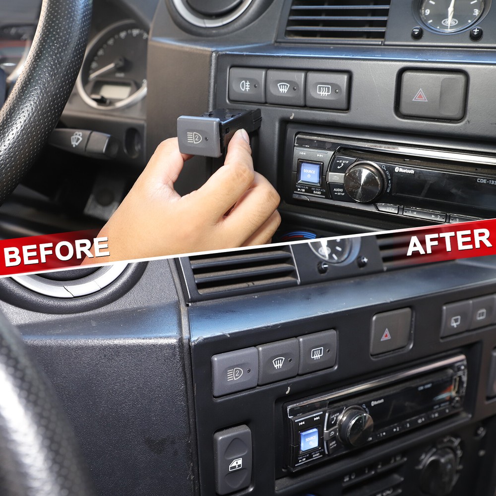 Black Front Fog Light Switch Replacement For Land Rover Defender 2004-2018