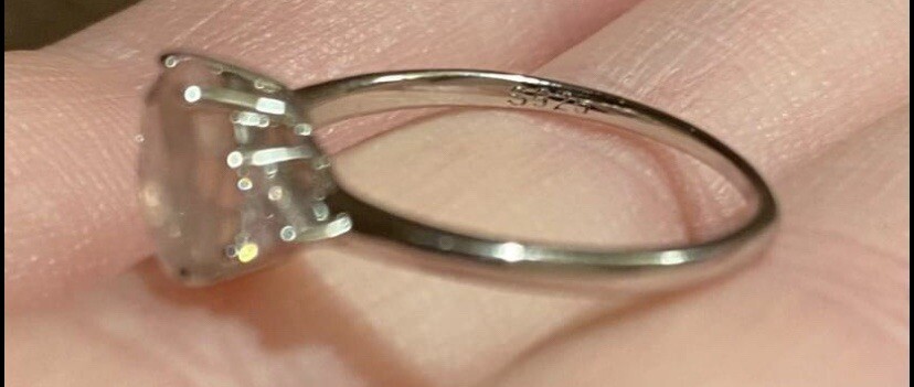 Rose Quartz Ring 925 Sz 7 Or 8