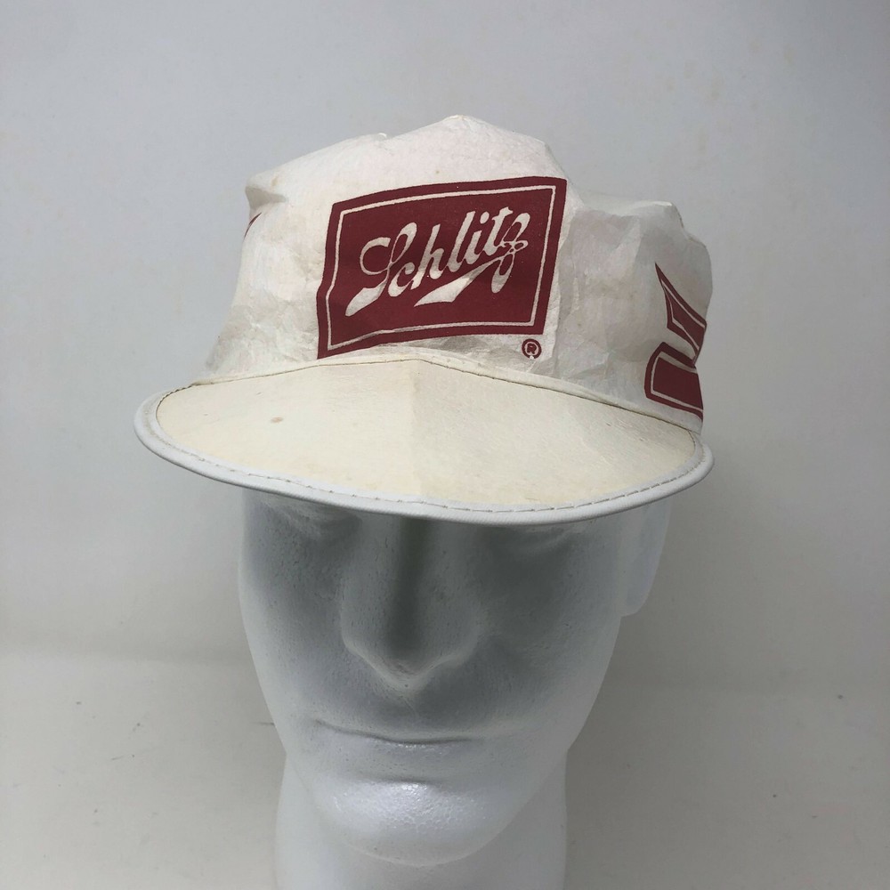 Vintage 70's Schlitz Beer Thin Paper Painter Cap Hat  USA MADE