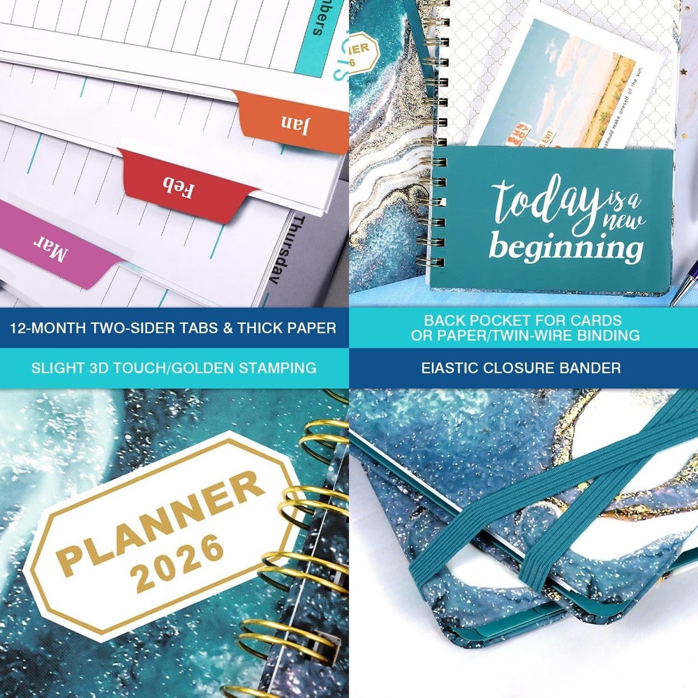 Durable 2026 Planner - Complete Weekly & Monthly Organizer with Extra Features