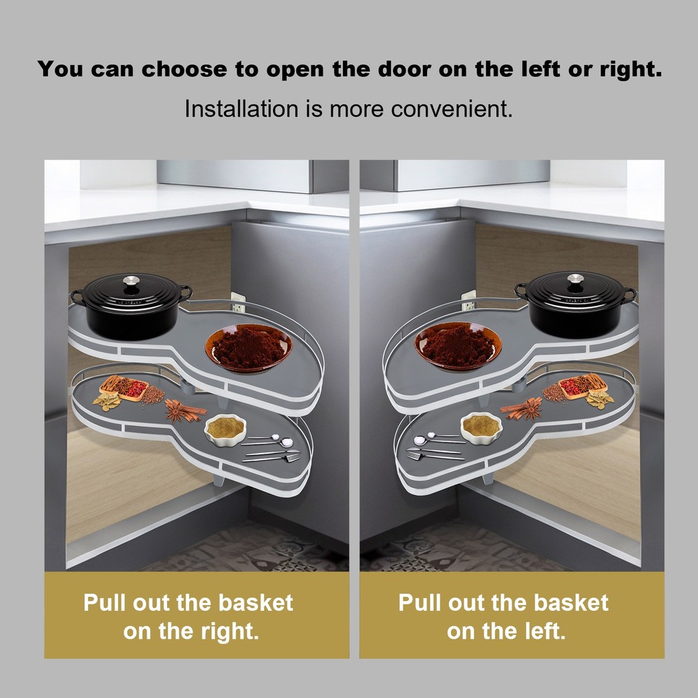 Kitchen Blind Corner Cabinet Pull Out Shelves 2-Tier Left Pull-out Organizer