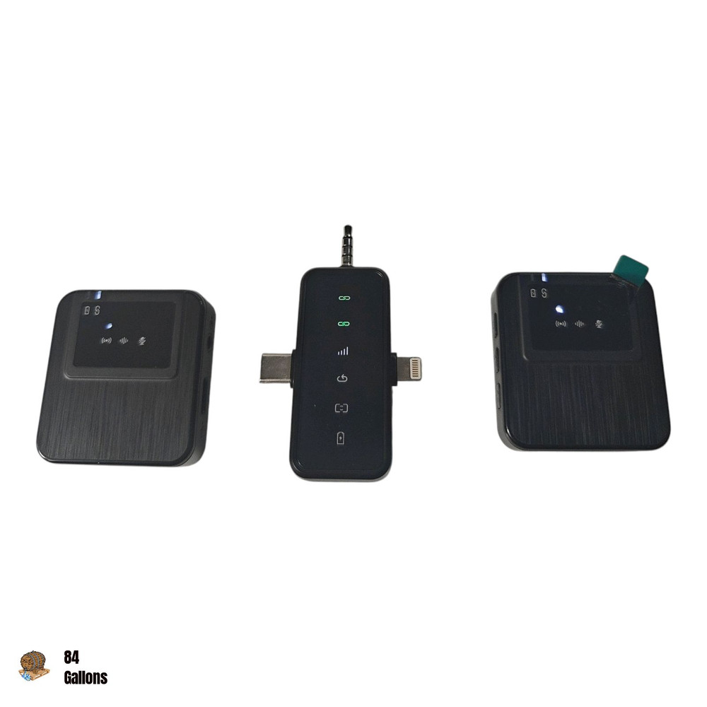 Wireless Mini Lavalier Microphone Set with 328ft Range & 20H Battery Life