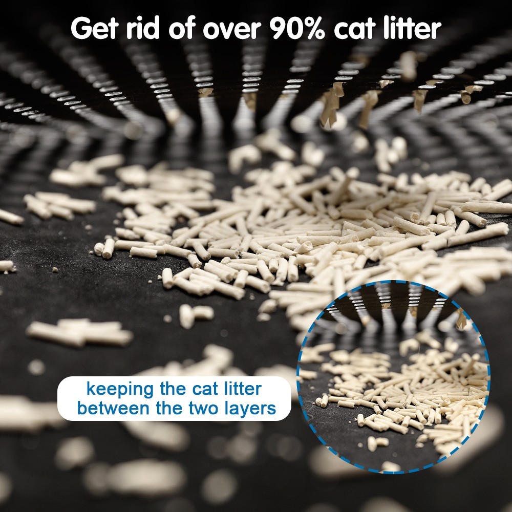 Double Layer Rice Shape Cat Litter Pad Cat Litter Cleaning Splash Proof Filter