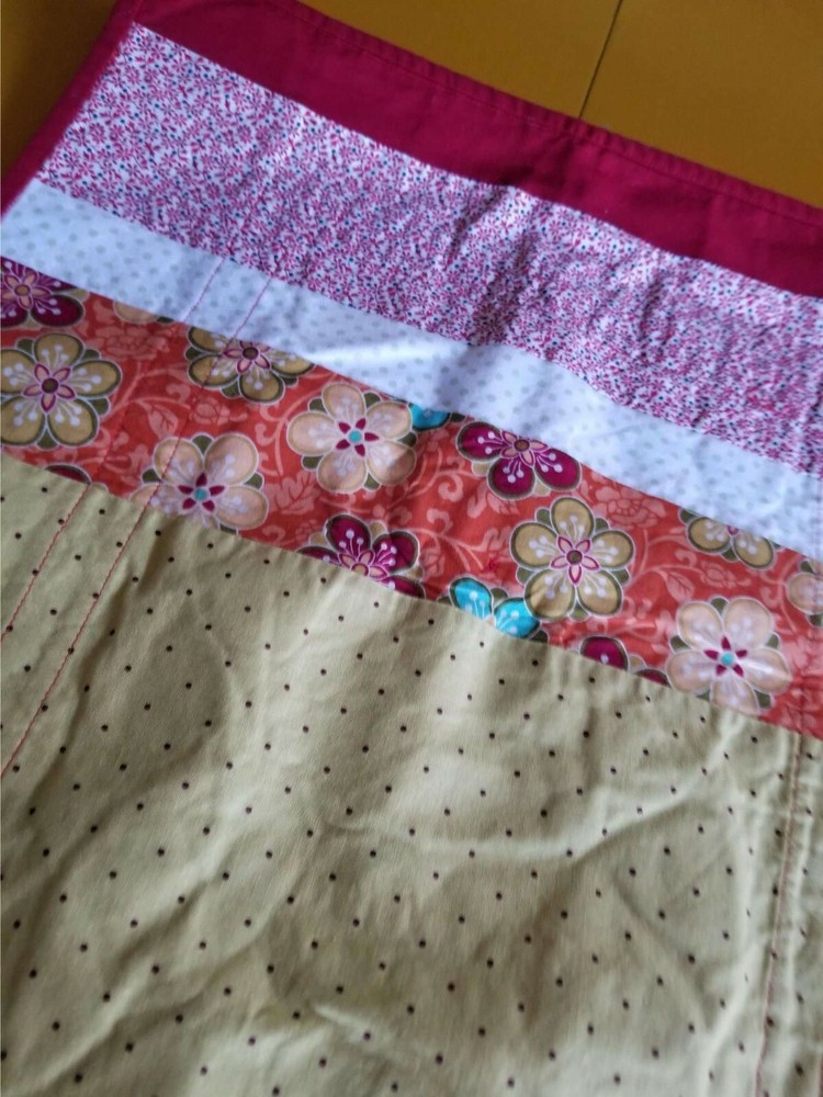Hand Crafted Floral Quilted Table Topper/Runner Multi-Color