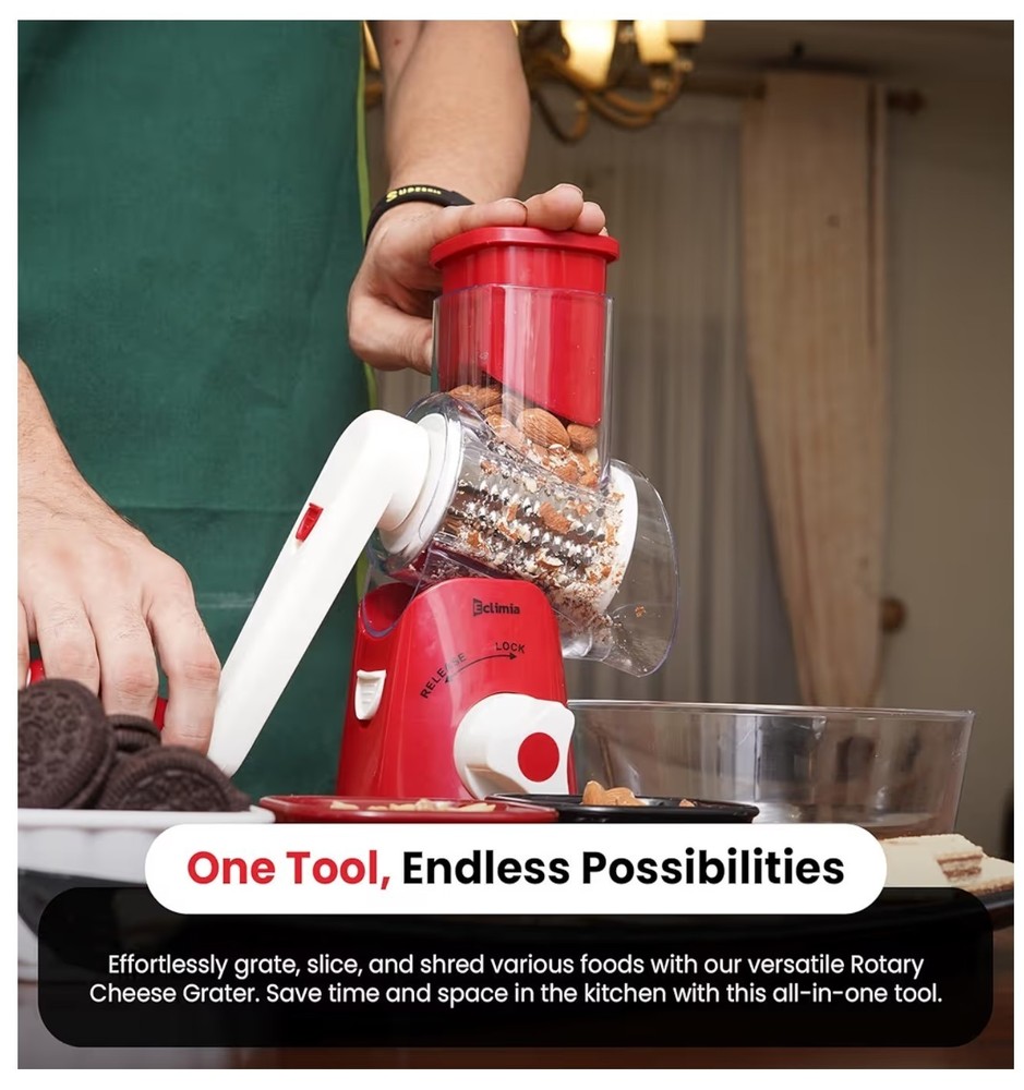 Rotary Cheese Grater (Red)