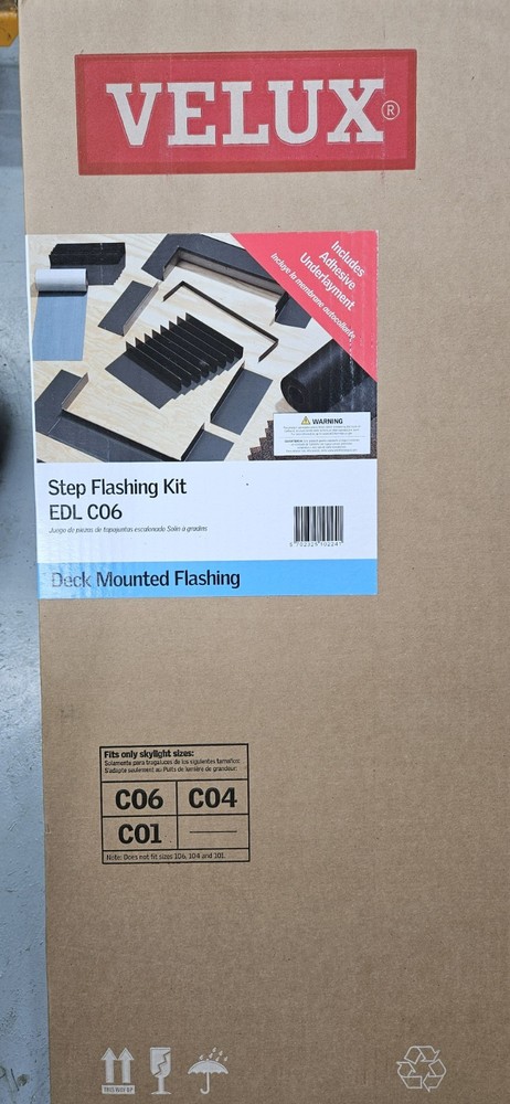 Two Velux SOLAR POWERED VSS C06 2004 "FRESH AIR" Skylights with shades, flashing