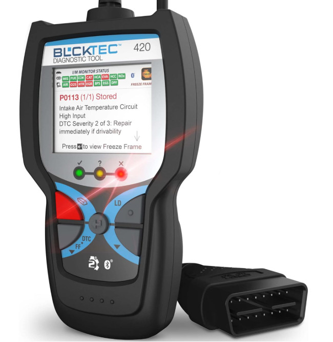 420 Bluetooth OBD2 Scanner - Code Reader for Cars, Clears CEL, App iOS & Android