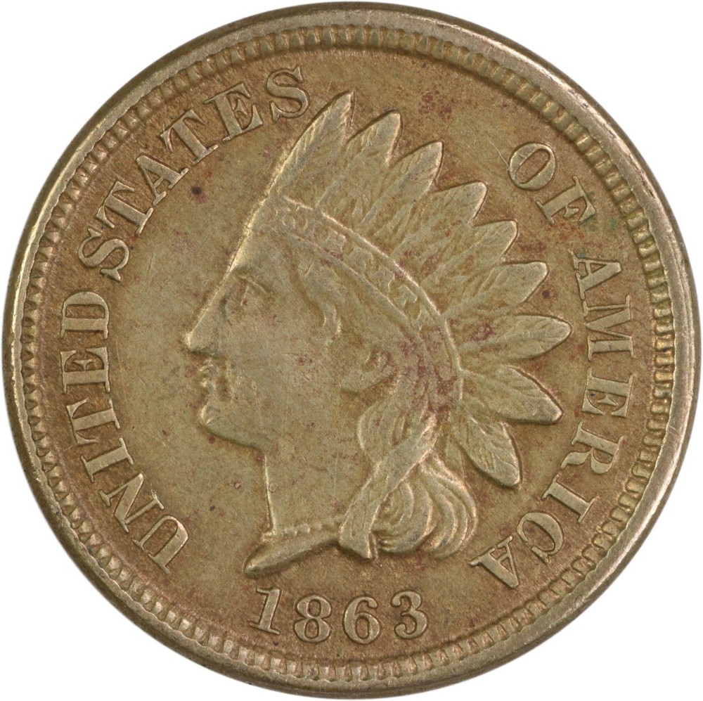 1863 Indian Cent EF Uncertified #1036